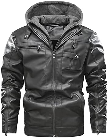 ADSDQ motociklistička jakna za muškarce zip up casual štand ovratnik umjetnosti kožna zip-up vodootporna jakna