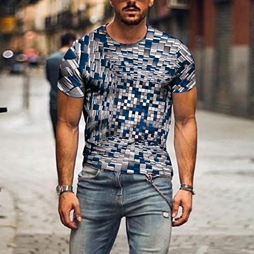 Tee Tops Unisex Modne 3D tiskane majice Grafički uzorak bluza Crewneck Majice kratkih rukava za muške