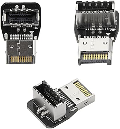 Cerrxian 90 stupnjeva USB tipa E adapter, dolje ugao USB 3.2 Tip E muški za ženski prednji panel Interni konektor