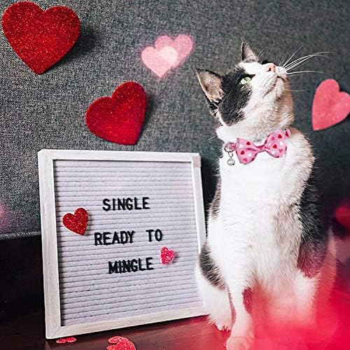 Pohshido Valentinova kragna za mačke sa leptir mašnom i zvonom, odmor Breakaway Loving Heart Kitty