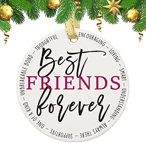 Moblade dvostrani štampani Božićni ukras za prijatelje, za prijatelje, BFF, najbolji prijatelji zauvijek