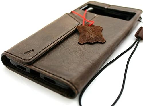 Prava torbica od prave kože za Google Pixel 6A knjiga ručno rađena ID prozor novčanik Vintage Retro Magntički dizajn poklopac luksuzne kartice gumeni držač stalak Classic Dark DavisCase