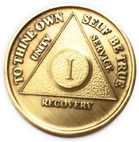 1 godina Bronze AA rođendan-godišnjica oporavka medaljon/novčić / čip Model: