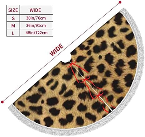 Leopard životinjski tisak tiskanje božićne suknje sa tassel 48 zadebljajući Xmas Tree suknje Xmas ukrasi