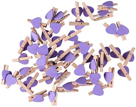 Nuobesty 100pcs picks DIY vjenčani kopči Partipurple Valentine Holder Papir Peg Pin Purple Dekorativna stezaljka
