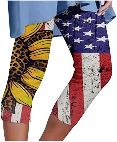 Yoga helanke za žene Fashion Stars Stripe Print Crop trenerka elastični struk Slim Fit Workout Capris kratke pantalone