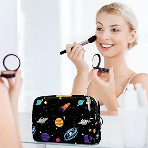 Mala vrećica za šminku, patika za zipper Travel Cosmetic organizator za žene i djevojke, Cartoon Planet Space