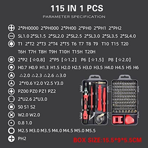 DOMOJT precizni set odvijača, 115 u 1 elektronski magnetni mali set odvijača mini Set odvijača sa futrolom