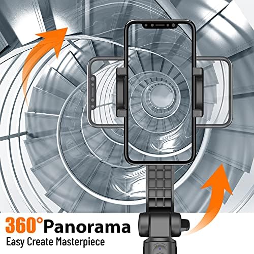 Gimbal stabilizator za pametni telefon sa proširivim selfi štapom i stativom, 1-osni multifunkcionalni daljinski 360°automatska rotacija, automatski balans za iPhone / Android Crni