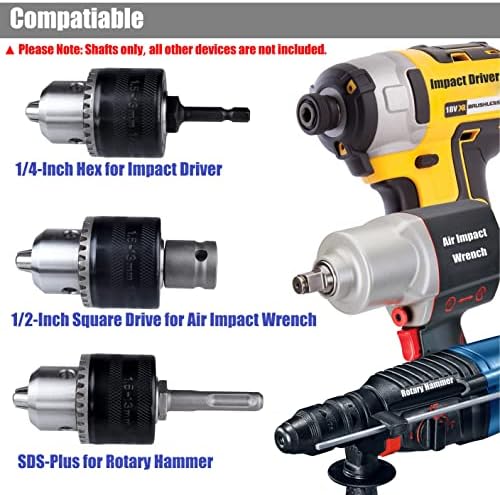 Yakamoz 3kom 1/2-20 UNF set adaptera za bušilicu sa navojem, SDS-Plus drška za rotacionu bušilicu