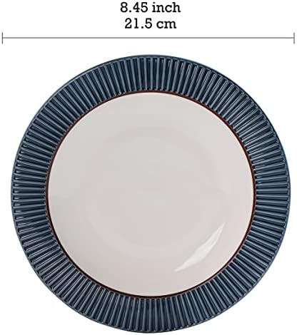 Bico Helios Blue Stoneware 12 komada set za ručavanje, uključujući ploče za večeru, ploče za salatu i posude