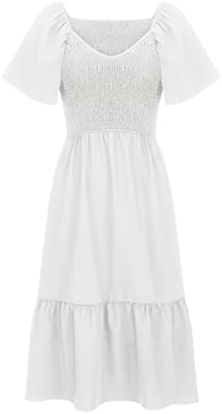 Lace Beaded Dress ženske ljetne Casual haljine kvadratni vrat kratki rukav Swing Dress Casual