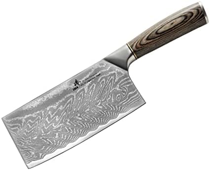 ZHEN japanski VG-10 67 slojeva Damask čelik Light rezač seckanje chef mesarski nož 6,5-inčni, srebro