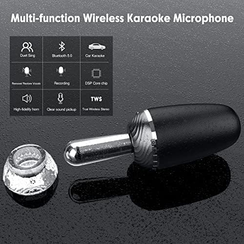 INSMY Wireless Bluetooth Karaoke mikrofon, prijenosni zvučnik, ručni Karaoke mikrofon za Duet,