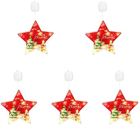 ABOOFAN 5kom ornament Lights-Party Festival powered Decoration Novelty Showcase viseći zid na otvorenom usisna čaša dekor vjenčanje za Claus Light Glass tema kamin svjetla Sucker privjesak