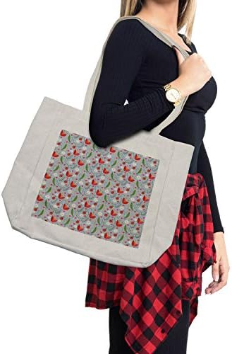 Ambesonne cvjetna torba za kupovinu, romantični Proljetni koncept prirode sa Doodle Tulips