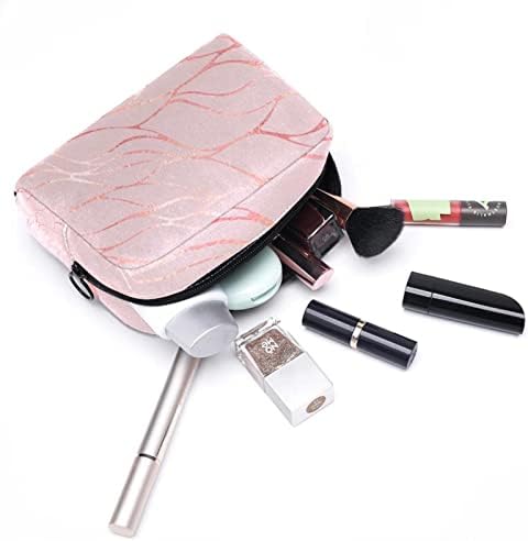 Tbouobt kozmetička torba za žene, vreće za šminke Sobidna toaletna torbica Turistički poklon, mramorna tekstura ružičaste linije Moderne