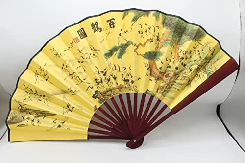 Vintage Kineska palača bambuo svilena papirna ručna preklopna naklonjena zidna umjetnička umjetnost ukras
