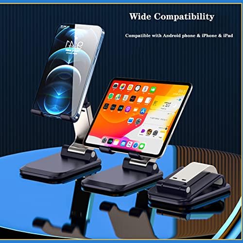 Fanlory Sklopivi štand za stol - Podesiva visina Držač mobitela Prijenosni priključak za mobitel Kompatibilan sa iPhoneom 13 Pro Max Mini, 12 11 XR x 8 7 6 Plus SE, 4-8 '' pametni telefon
