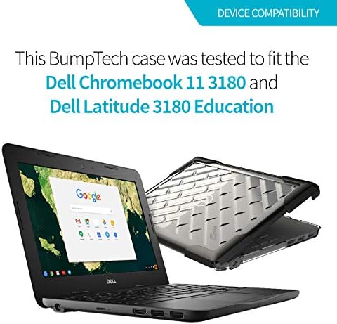 Gumdrop Bumptech Laptop Case Odgovara Dell Chromebook / Latitude 11 3180 Dizajniran za K-12 studente, nastavnike i učionice - Ispitivanje padova, robusni, udarni odbojnici za udarce za pouzdanu zaštitu uređaja - crna