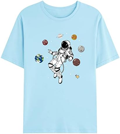 Muške Kratke Rukave Majice Tinejdžeri Space Planet Print O-Izrez Dnevna Casual Majica Tees Duks Bluza Pulover