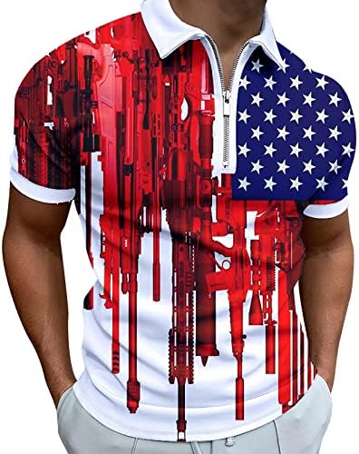 Kaniem 4. jula majice muškarci američka zastava Patriotska košulja za muškarce 4 jula mišići okrenuti Patriotske Polo majice za muškarce