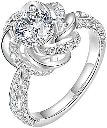 2023 Novo ženski prstenovi za vjenčanje za žene za ženu Cut cirkon okrugli prstenovi nakit angažman prstenovi