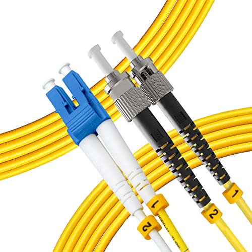 Newyork Cables ™ 1m OS2 LC do ST vlaknasti kabel | Jedan mod dupleks Corning 9/125 ST do LC Jumper Cord