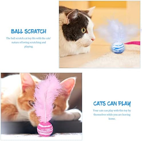 Ipetboom mačke igračke za mačke 3pcs pernate igračke kuglice mačke kuglice mačene pjenaste kuglice interaktivne kućne ljubimce za mačke mačke male pse, u zatvorenom dijelu na otvorenom, igrače interaktivne igračke mačenih igračaka