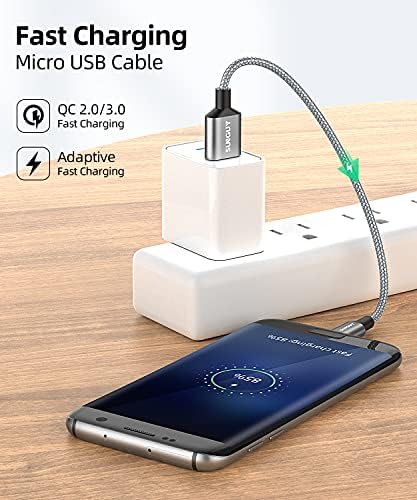 Sunguy Short Micro USB kabel 3FT [3-pack], najlonska pletenica USB do Micro USB 2.0 Brza punjenje i