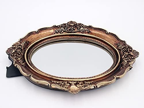 Funerom Vintage ukrasno zidno ogledalo, viseća ogledala za dekor komode u spavaćoj sobi, ovalno antikno