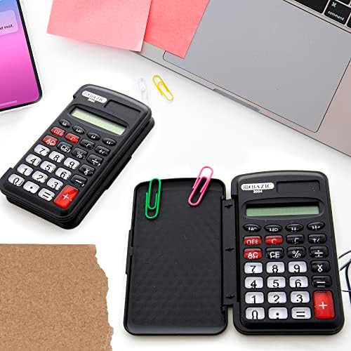 Kalkulator veličine bazić džep 8-znamenkasti w / flip poklopac, LCD ekran, male standardne elektroničke kalkulatore za svakodnevni i ured, crni, 1-pakovanje