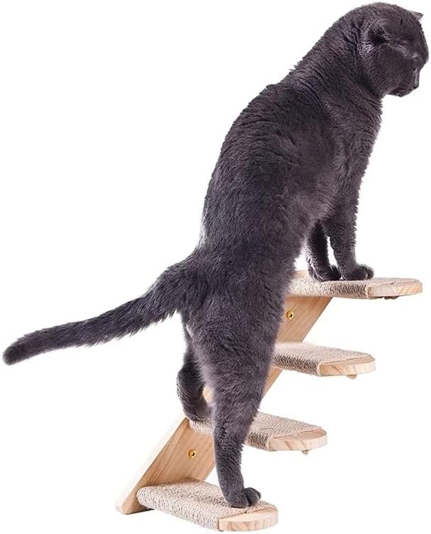 CXDTBH Penjačka polica za mačke zidna Stepenasta stepenica za mačke sa platformom za grebanje