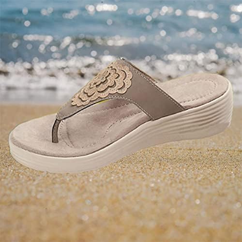 Žene Flip Flop Sandale Modna kopča Comfort Wedge Mekane jedino-potplat Plaža Ležerne papuče Arch Podrška