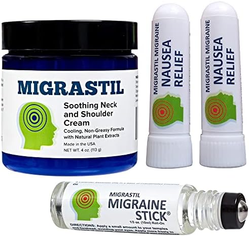 Osnovna energija migrastilna migrena, palica za vrat i nauseha Inhaler 2-pakovanje sa paketa iz