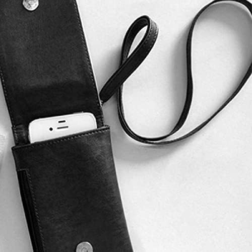 Crtanje linije riblje val uzorak telefon novčanik torbica viseći mobilni torbica crnog džepa