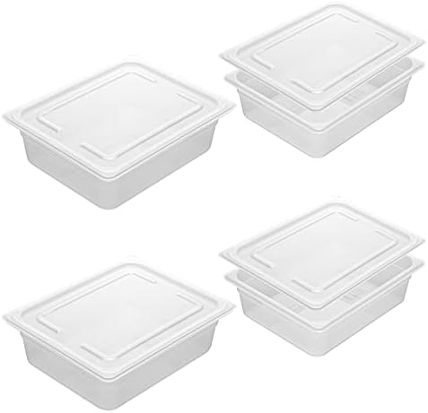 Bieama 4 pakovanja plastičnih posuda za hranu sa poklopcima, 1/2 veličine 4 duboke, prozirne