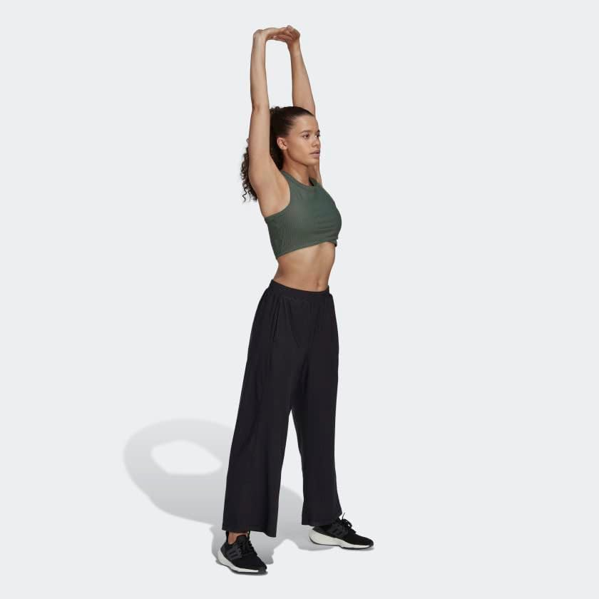 Adidas ženski joga studio zamotani rebrani rezervoar