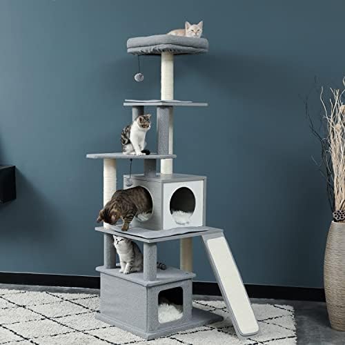 FZZDP Multi-Level Cat Tree Play House Climber Activity Center Tower Hammock Condo Furniture Scratch Post