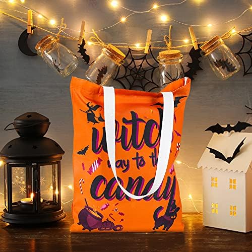 3 komada 15,7 x 13,4 inča Halloween Candy Tote Torbe velike platnene torbe za Trick or Treat Tote Torbe za višekratnu kupovinu namirnica Goodie torbe teške platnene torbe za kupovinu za Noć vještica