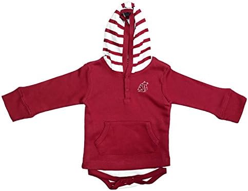 Dve stope ispred NCAA Unisex - baby infant Stripe Hooded Creeper