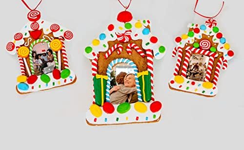 Shatchi božićna jelka viseća ukrašena Candy Cane personalize okvir za fotografije Božić zid drveta ukrasi