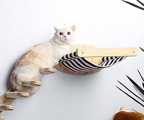 Omirel CAT police Zidna montirana mačka Hammock Namještaj za sjedalo MAD WOOD CAT zidna kuća postavljena mačka Hammock Wall Montirani krevet za krevet Drvo kreveta, 1,4.7 * 4,7 + 8,7