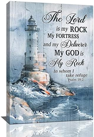 Ocean Lighthouse zidna Umjetnost Christian Psalm Biblija Citati zidni dekor rustikalne Obalne nautičke