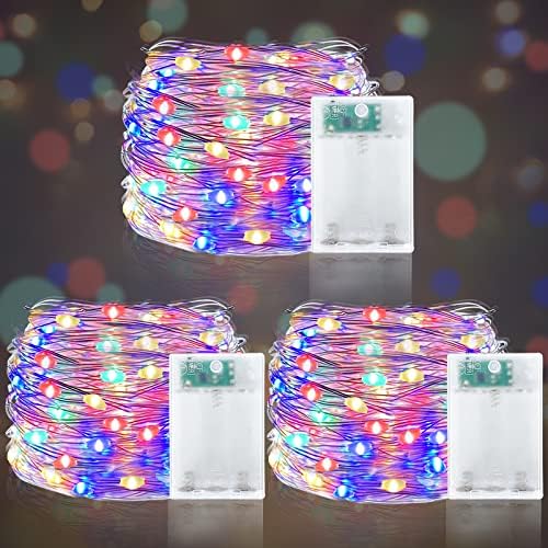 [ 3 Pack & Timer] ukupno 120 LED 40 ft fairy Lights dekoracije vodootporna bakarna žica Fairy Lights
