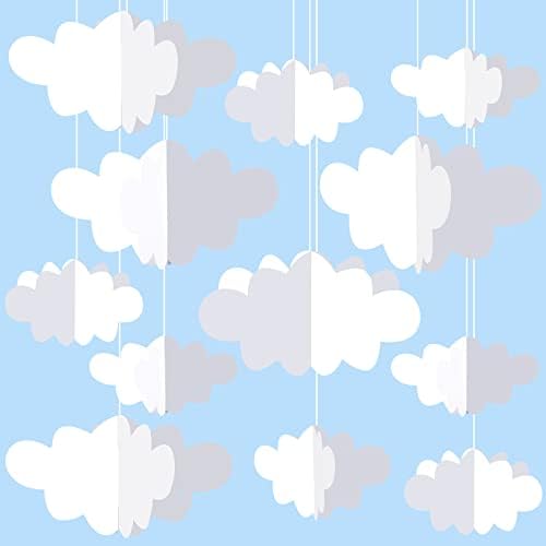 16 kom. Cloud ukrasi bijeli viseći oblaci za plafon Felt Umjetni oblak Dekor lažni oblak Imitacija ukrasni