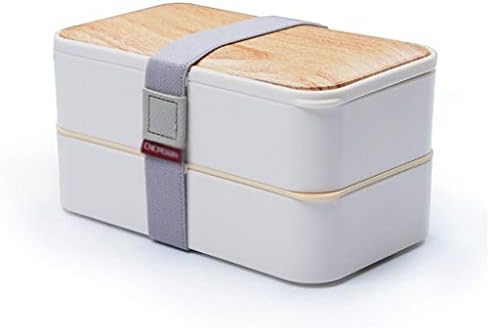 CUJUX bijelo siva izolovana kutija za ručak - dvoslojna prenosiva kutija za ručak pravougaona kutija za