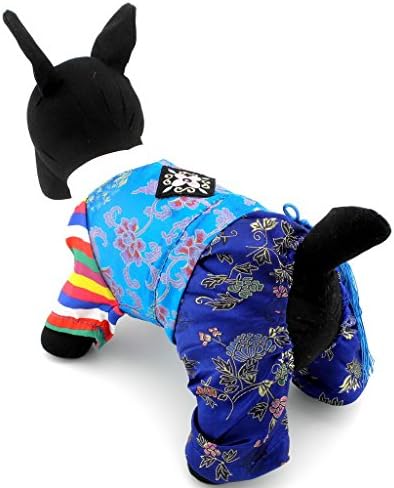 Ranphy Tradicionalni izvezeni korejski mali pas / mačka Hanbok PET JUMMITUST HOLIMUME PET Vjenčana odjeća Svilena dječaka S