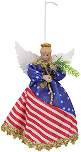 Aboofan American Angel Figurine Viseći patriotsko statue SAD Angel statue Patriotic Angel Figurine 4. srpnja Neovisnost Memorijalni dan Religiozna vjera akcent dekor