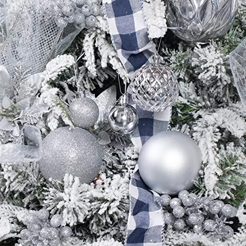 Božić Ball ukrasi Set Sezonski Hanging Dekoracije, 46 kom Shatterproof Božić drvce kugle višekratnu upotrebu Poklon kutija pakovanje za odmor stranke i kućne dekoracije Božić drvo